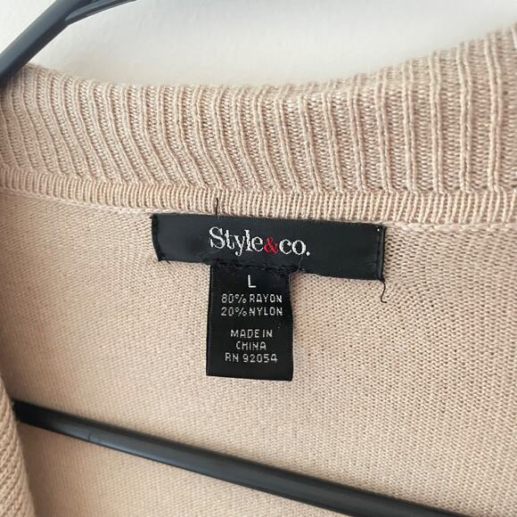 Soft Ruffle Cardigan Beige Knit Romantic Academia Balletcore Feminine Sweater L - Picture 4 of 7